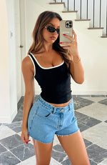 Take Me Home Denim Shorts Mid Blue Wash