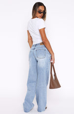 Claire Low Rise Wide Leg Jeans Light Blue