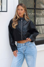 Tell Me Nothing PU Jacket Black