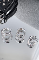 Tully Hoop Earring Set Silver