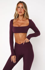 Thriving Long Sleeve Crop Plum