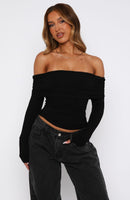 Never On Time Long Sleeve Top Black