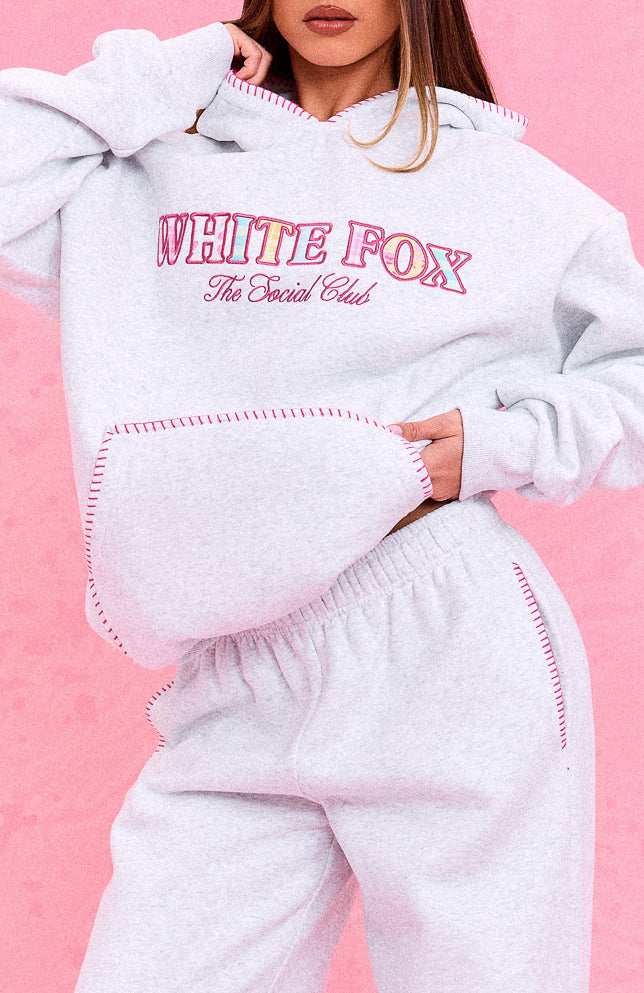 The Social Club Elena Oversized Hoodie Grey Marle