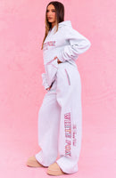 The Social Club Elena Wide Leg Sweatpants Grey Marle