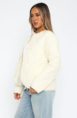 Lost At Night Quilted Jacket Cream