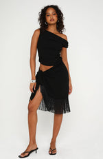 off shoulder midi black dress Lace Detail XS completes the stunner of a dress Bigersell Elegant Off Shoulder Midi