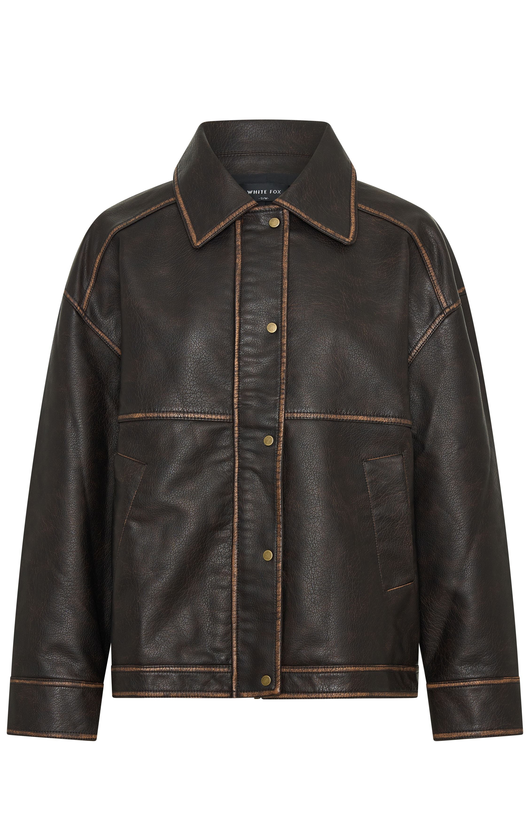 ジャケット・アウター DELUXE WEAR CLOTHING / leather blouson A London Girl PU Jacket Washed Chocolate | White Fox Boutique US