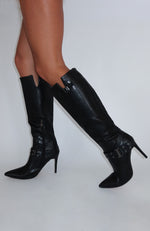 Bad Habit Knee High Boots Black