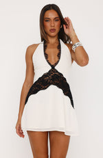 cream dress with black bows Cupids Bow Mini Cream/Black Maddie is 57.5 and Linen Pants Sherri Hill 56756 - Size:Custom Size - Free!