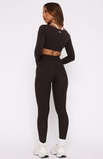 Sprinting Zip Pocket Leggings Espresso