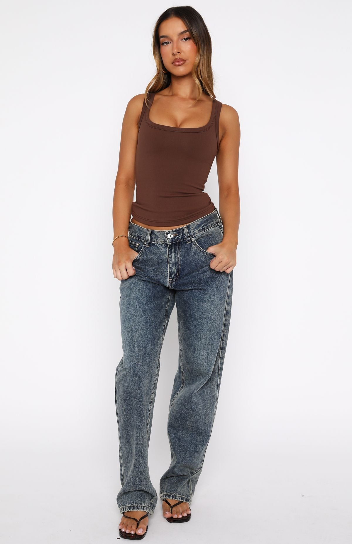 Chill Vibes Tank Top Chocolate | White Fox Boutique US