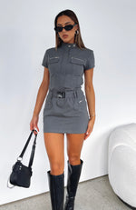 We Are Young Mini Dress Charcoal