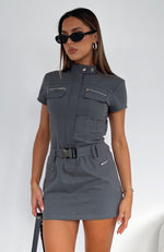 We Are Young Mini Dress Charcoal