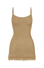 Keeping Me Awake Knit Mini Dress Gold
