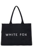 White Fox Tote Bag Black