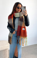 Winter Warmth Oversized Scarf Rust
