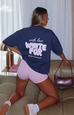 With Love Always Oversized Tee Navy