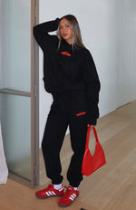 With Love In The Moment Oversized Hoodie Black