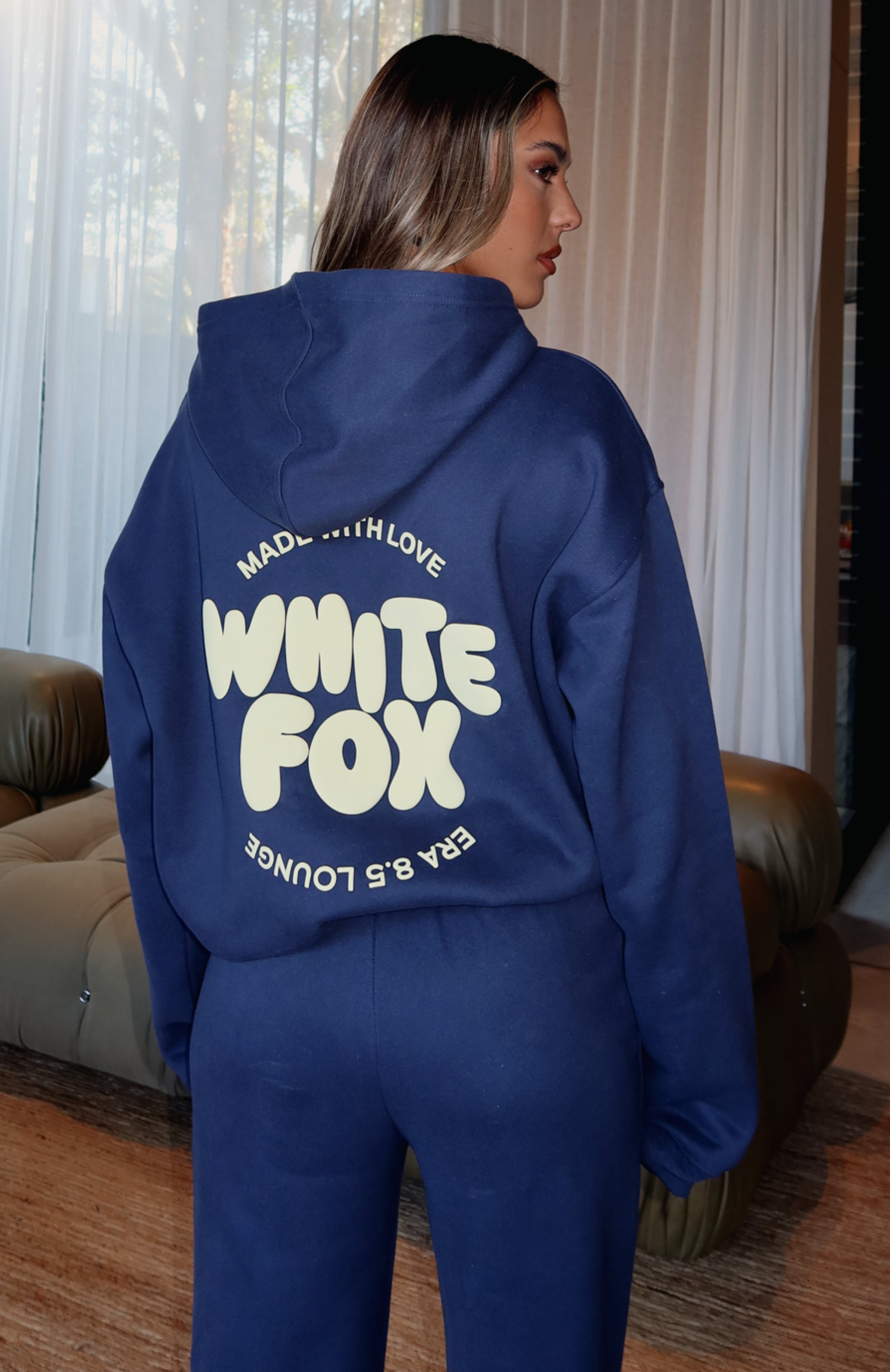 Navy blue and white hoodie best sale