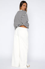 Our Bridges Burned Wide Leg Pants Cream