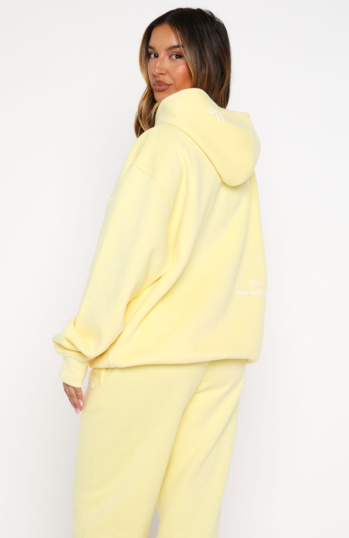 Vol. 1 Front Graphic Oversized Hoodie Lemon | White Fox Boutique US