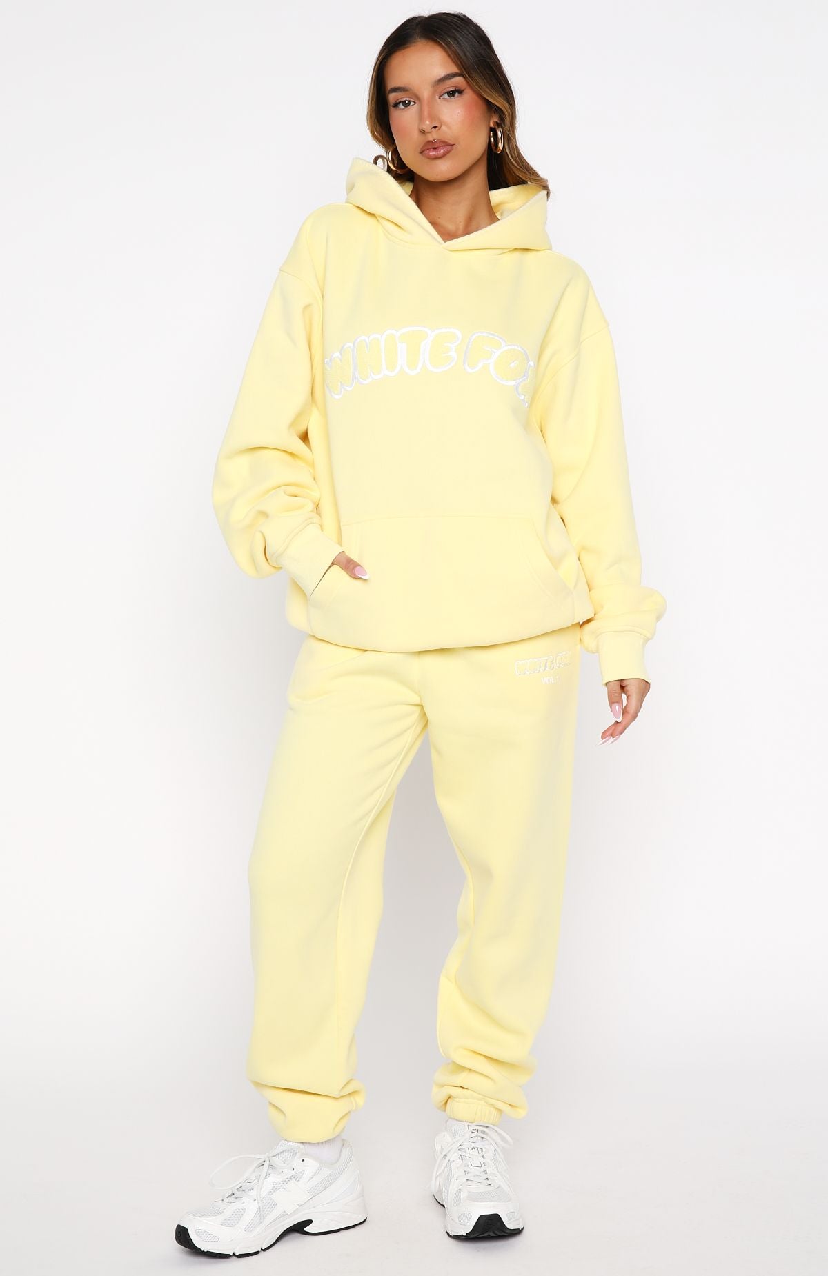 LEMON イエローグレー フード付きアパレル Vol. 1 Front Graphic Oversized Hoodie Lemon | White Fox Boutique US