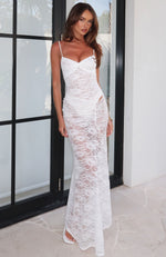 Tell Me I'm Pretty Lace Maxi Dress White