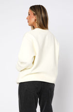 Cherry Swish Oversized Sweater Cream