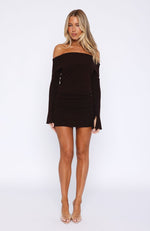 Parental Guidance Knit Mini Dress Chocolate