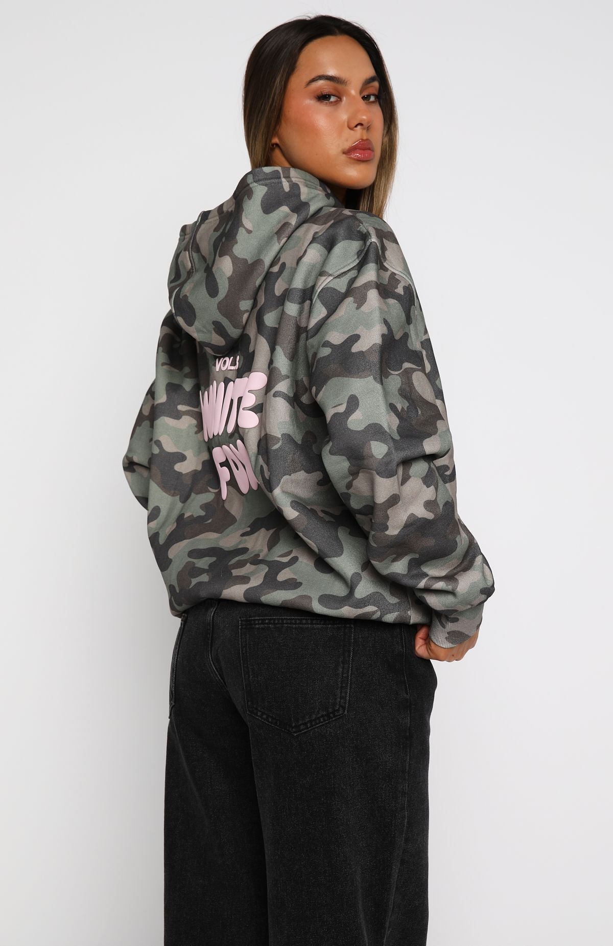 Offstage Printed Oversized Hoodie Washed Camo | White Fox Boutique US