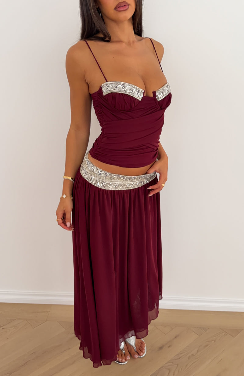 Angelina Bustier Burgundy