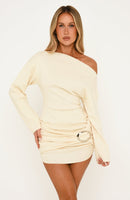 All Over You Long Sleeve Mini Dress Winter White