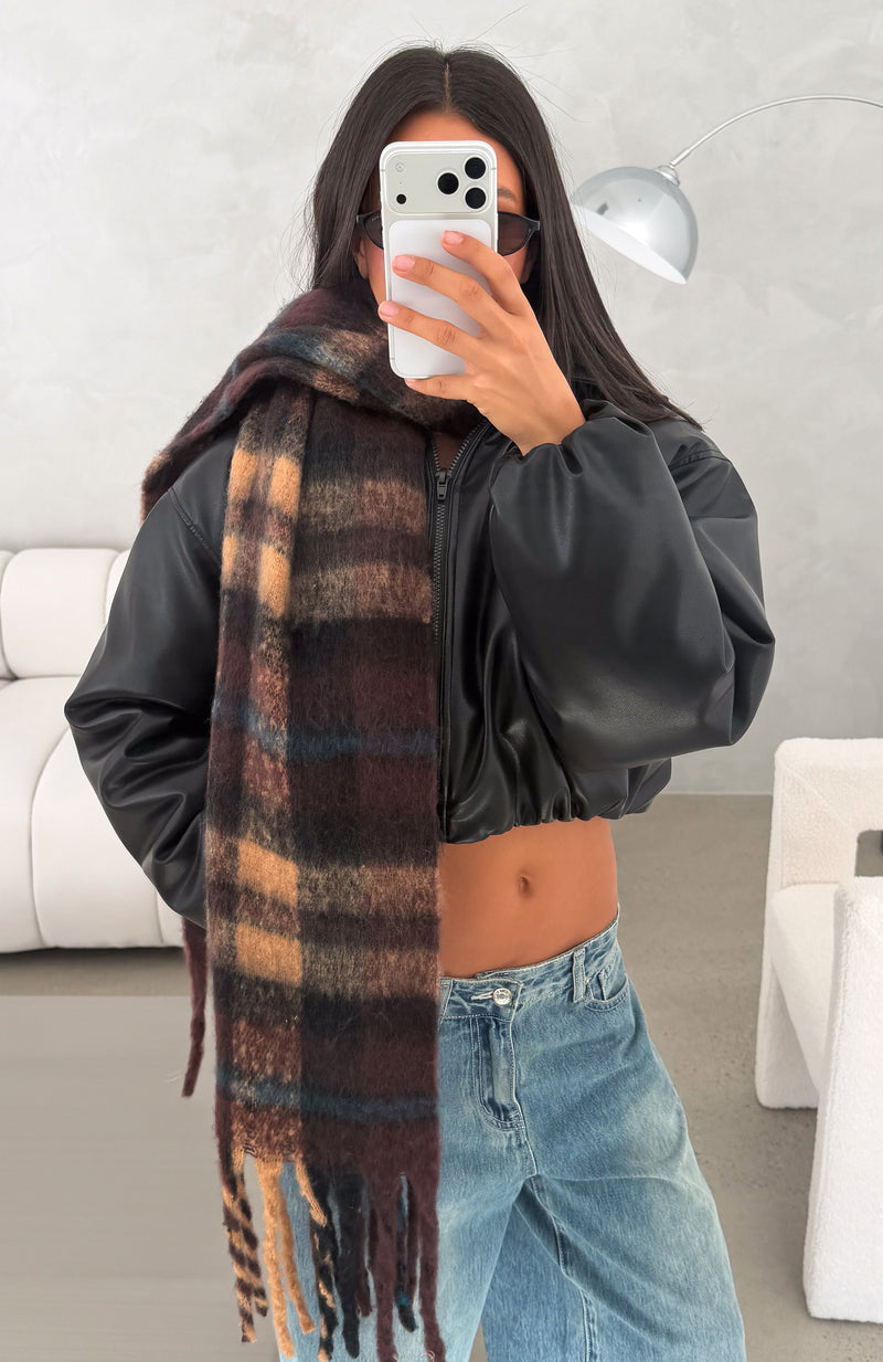 Archie Scarf Chocolate Plaid