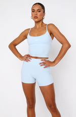 Keep Up High Waisted Shorts 4" Baby Blue