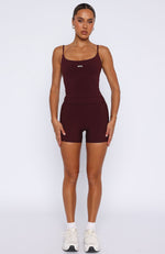 Keep Up High Waisted Shorts 4" Merlot