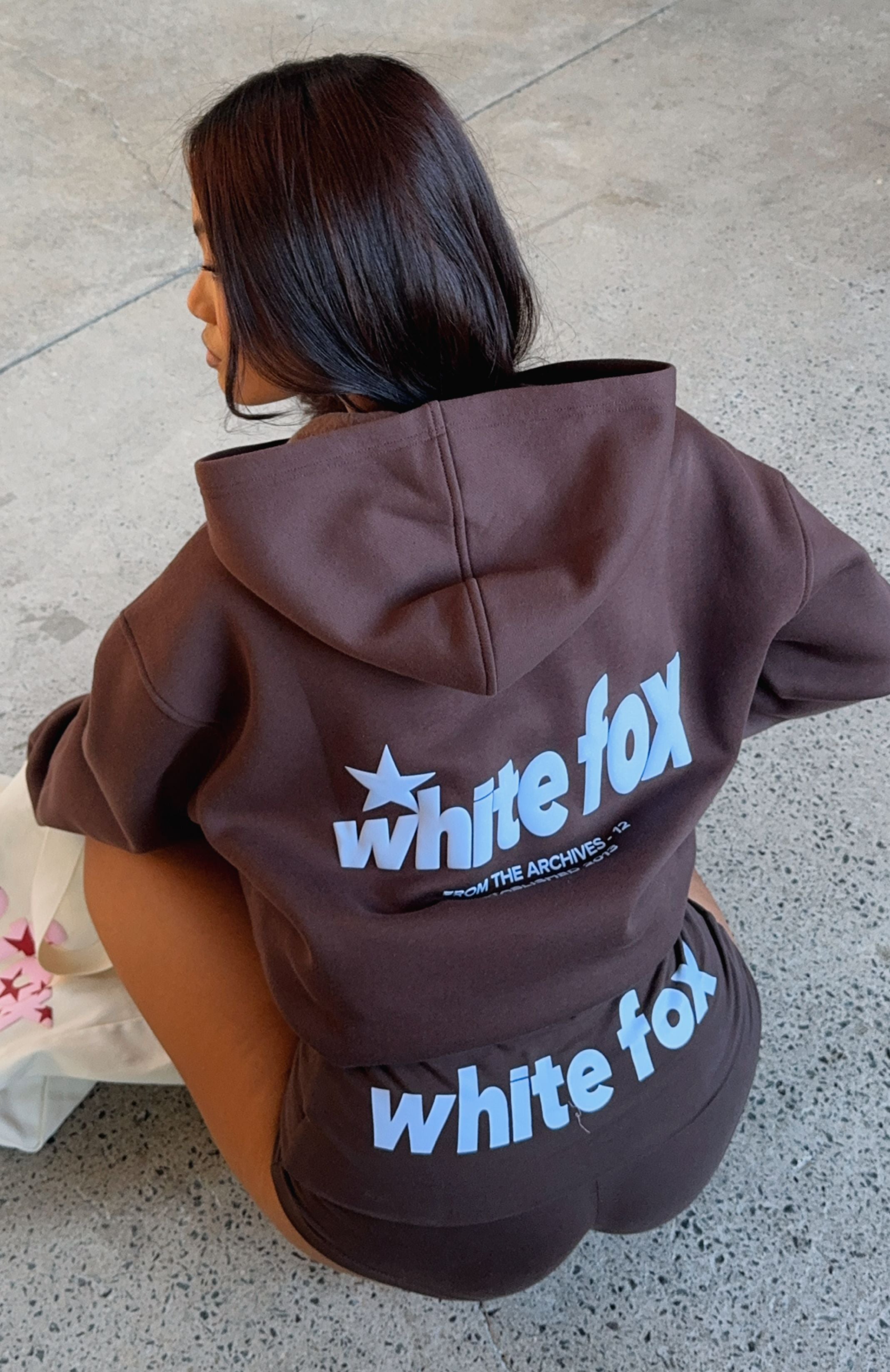 From The Archives Charli Oversized Hoodie Chocolate | White Fox