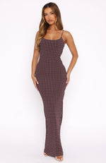 Lost Stars Maxi Dress Chocolate Polka Dot