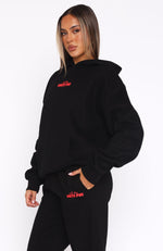 With Love In The Moment Oversized Hoodie Black