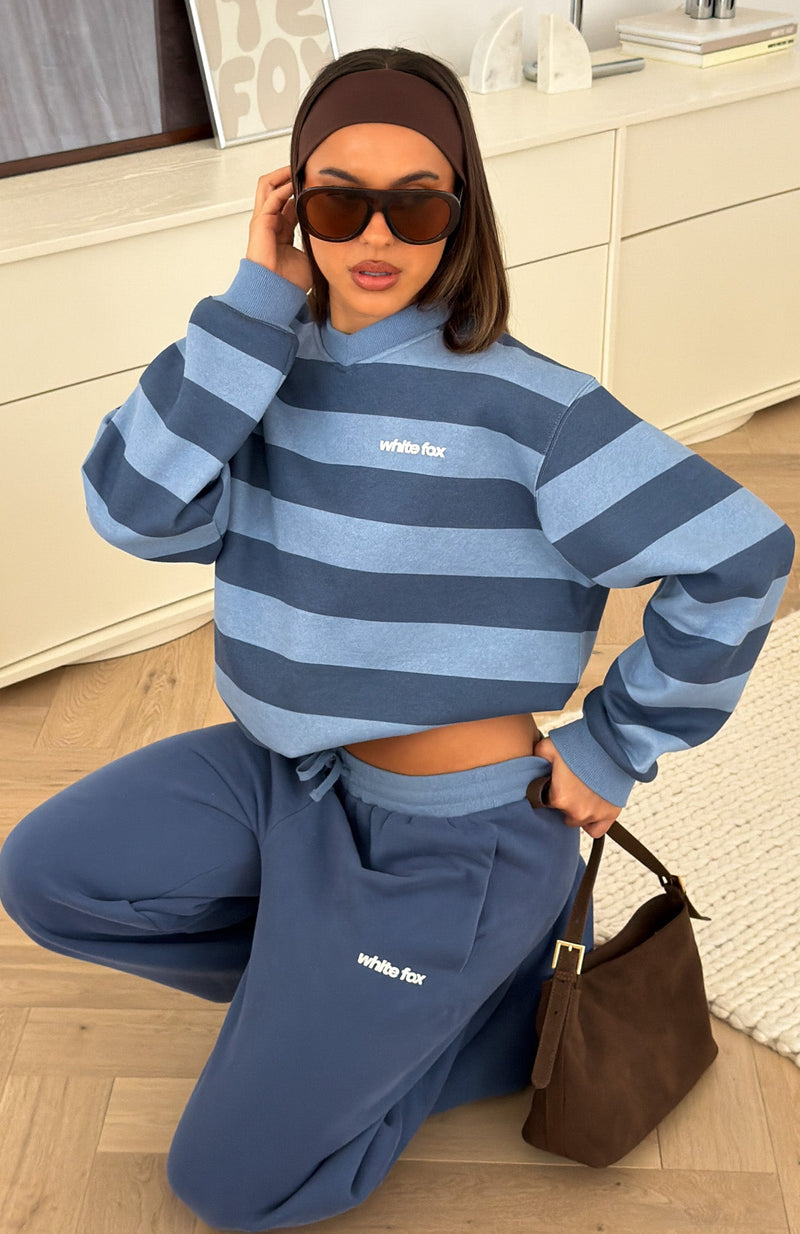 Before It's Too Late V Neck Oversized Sweater Navy/Blue