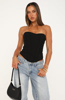 Bombshell Entrance Strapless Bustier Black
