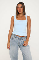Breaking My Heart Tank Top Blue