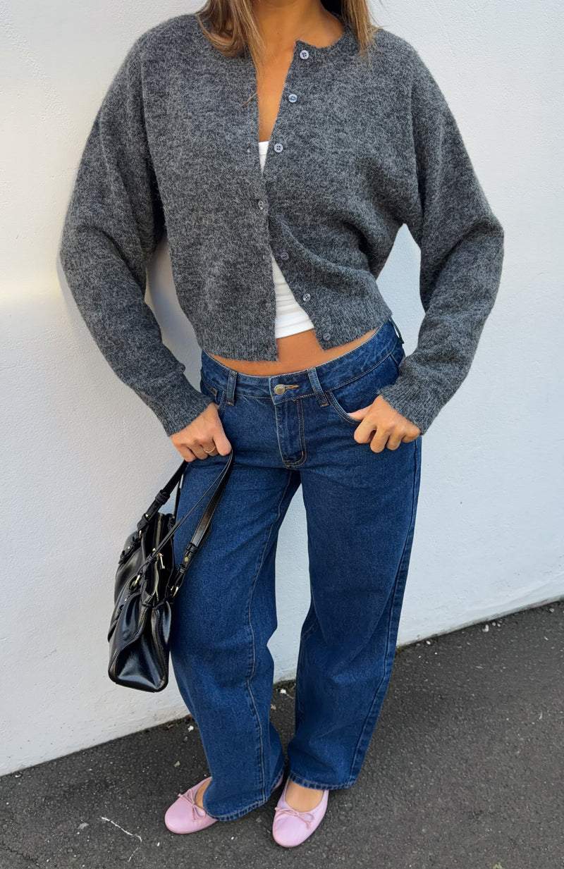 Warm Whispers Knit Cardigan Charcoal
