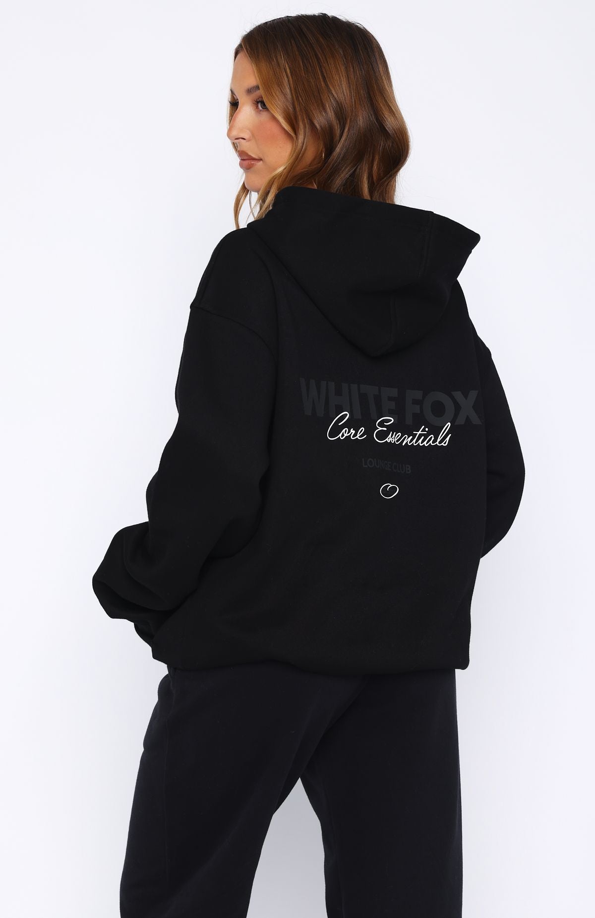 Core Essentials Oversized Hoodie Black | White Fox Boutique US