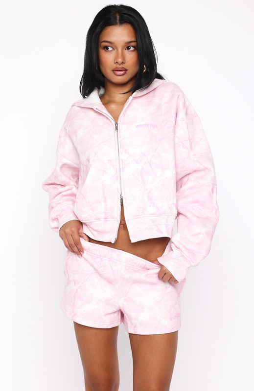 【FoxyFoxy】su_do 2way coat「fluff camo」 Hiding Away Boxy Zip Front Hoodie Pink Camo | White Fox Boutique US