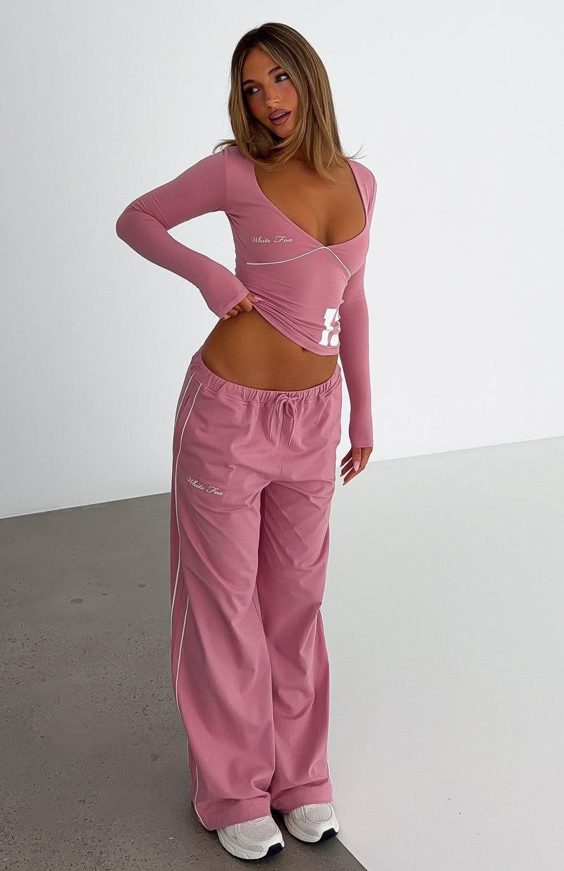 Can't Help The Feeling Track Pants Dusty Plum