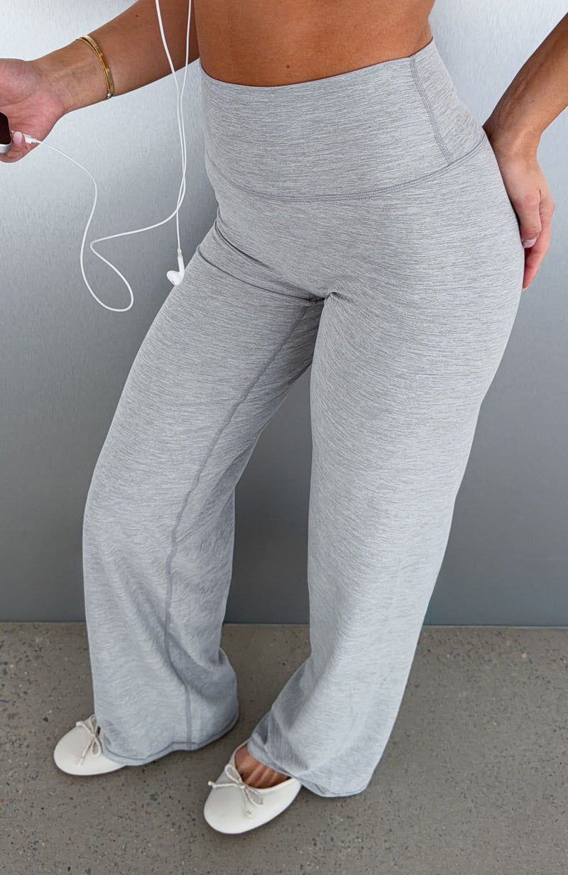 Crushing Wide Leg Leggings Grey Marle