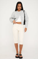 Cynthia High Rise Capri Jeans Cream Wash