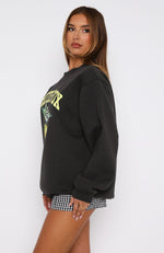 Best Of The Bunch Oversized Sweater Charcoal