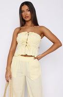 Secret Society Strapless Top Lemon