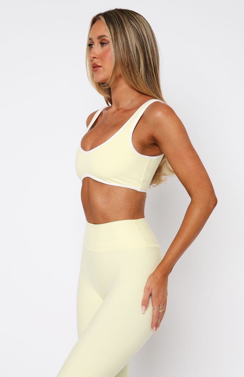 I'll Prove It Sports Crop Lemon/White | White Fox Boutique US